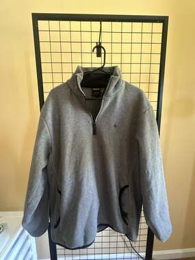 Nautica Competition Gray Quarter Zip Fleece Pullover